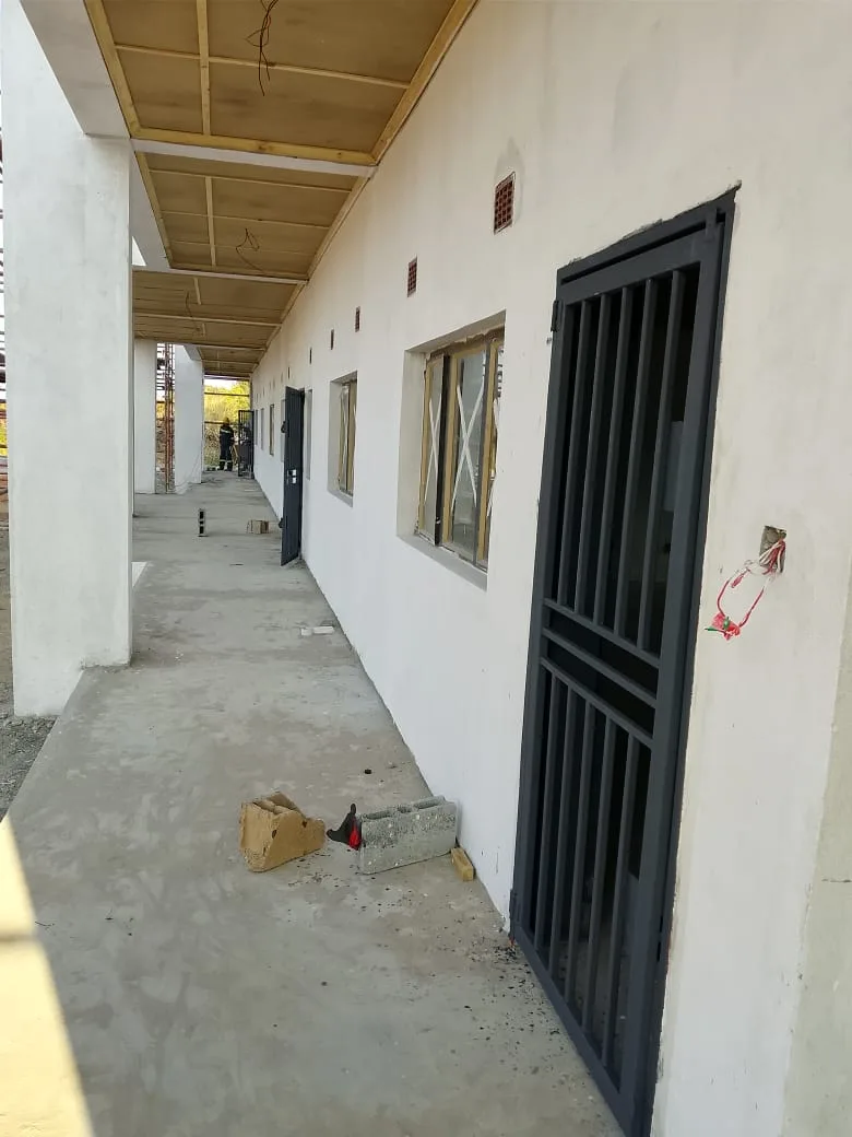 Completed corridor and joinery